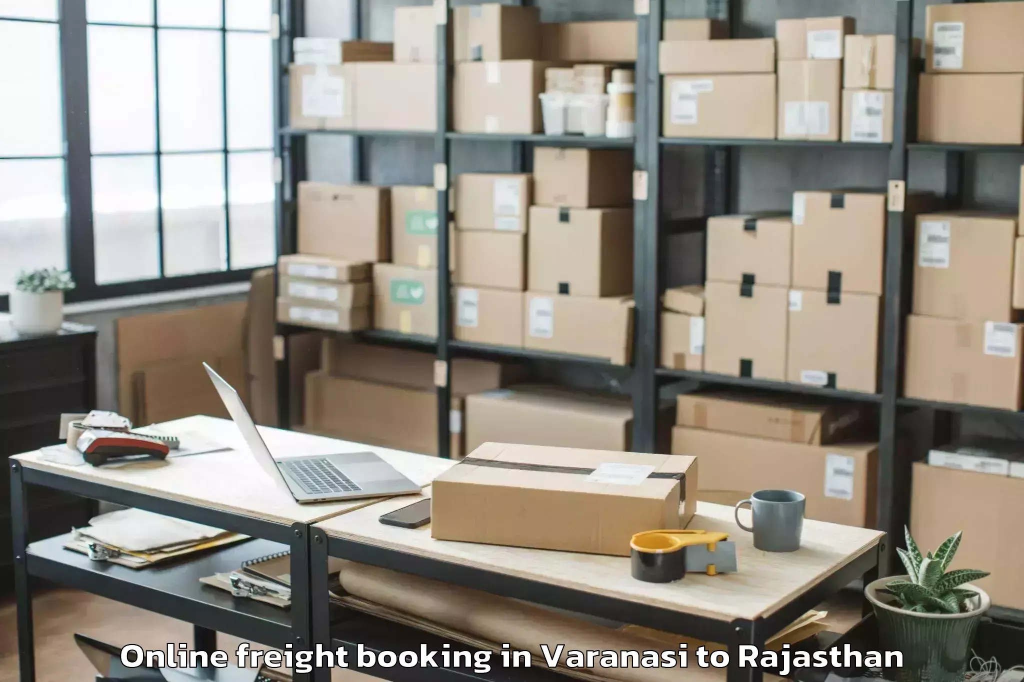 Trusted Varanasi to Malpura Online Freight Booking